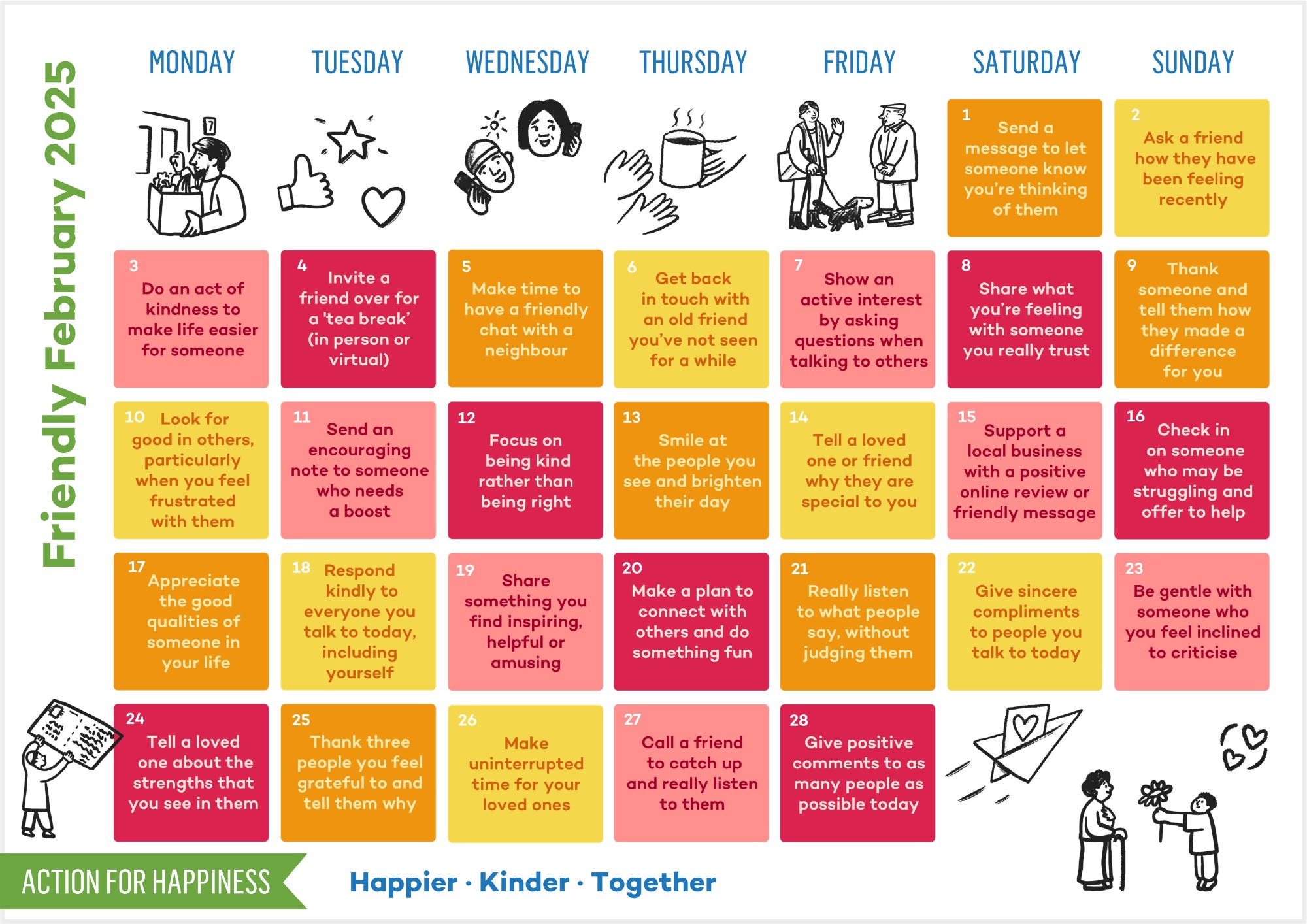 February Kindness Calendar