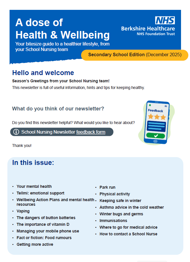 December Newsletter - School Nursing Team December Newsletter - School Nursing Team