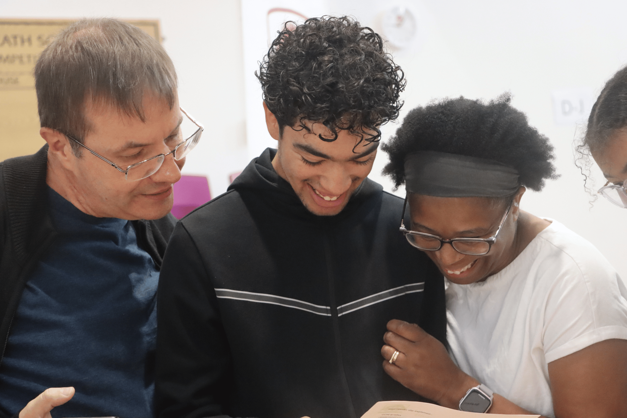 Year 11 student opening their results Year 11 student opening their results