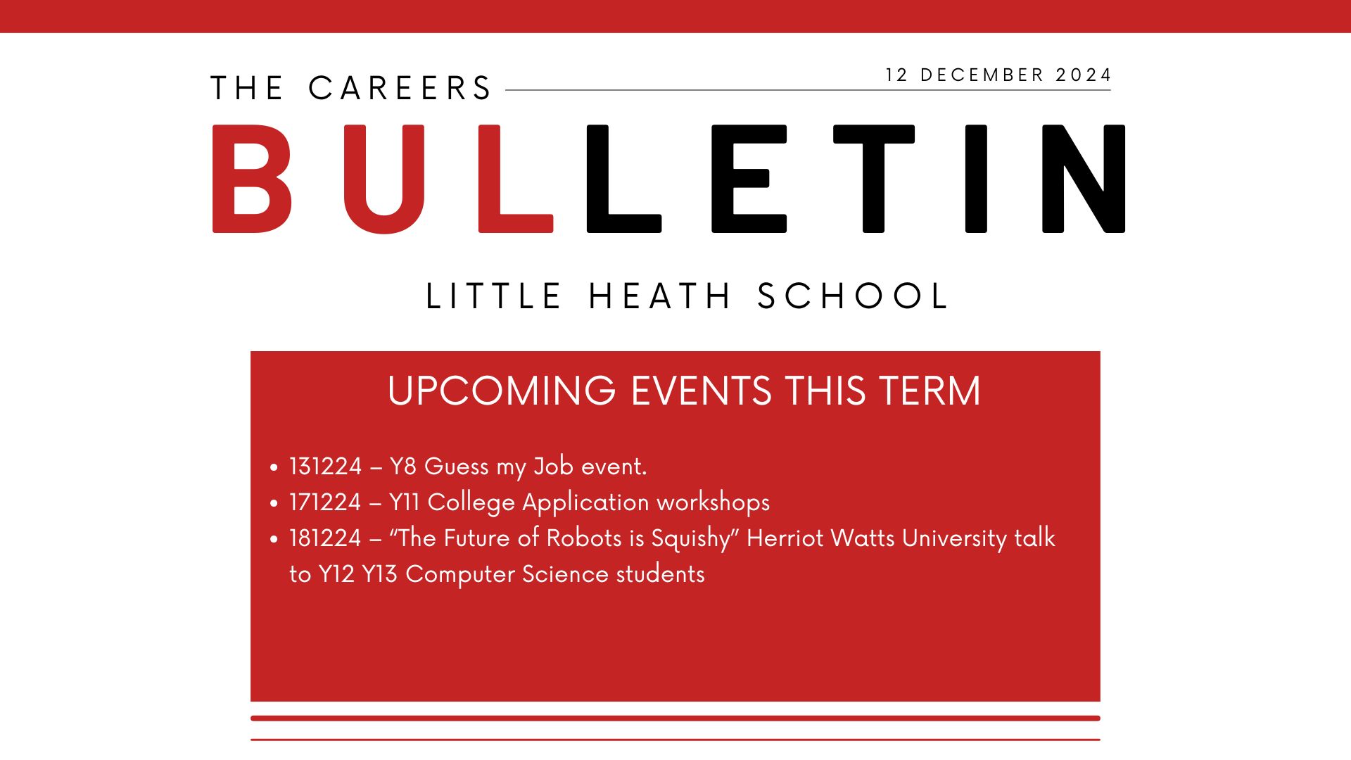 Little Heath School Parent Portal - LHS NEWS BULLETIN: Friday 13 ...